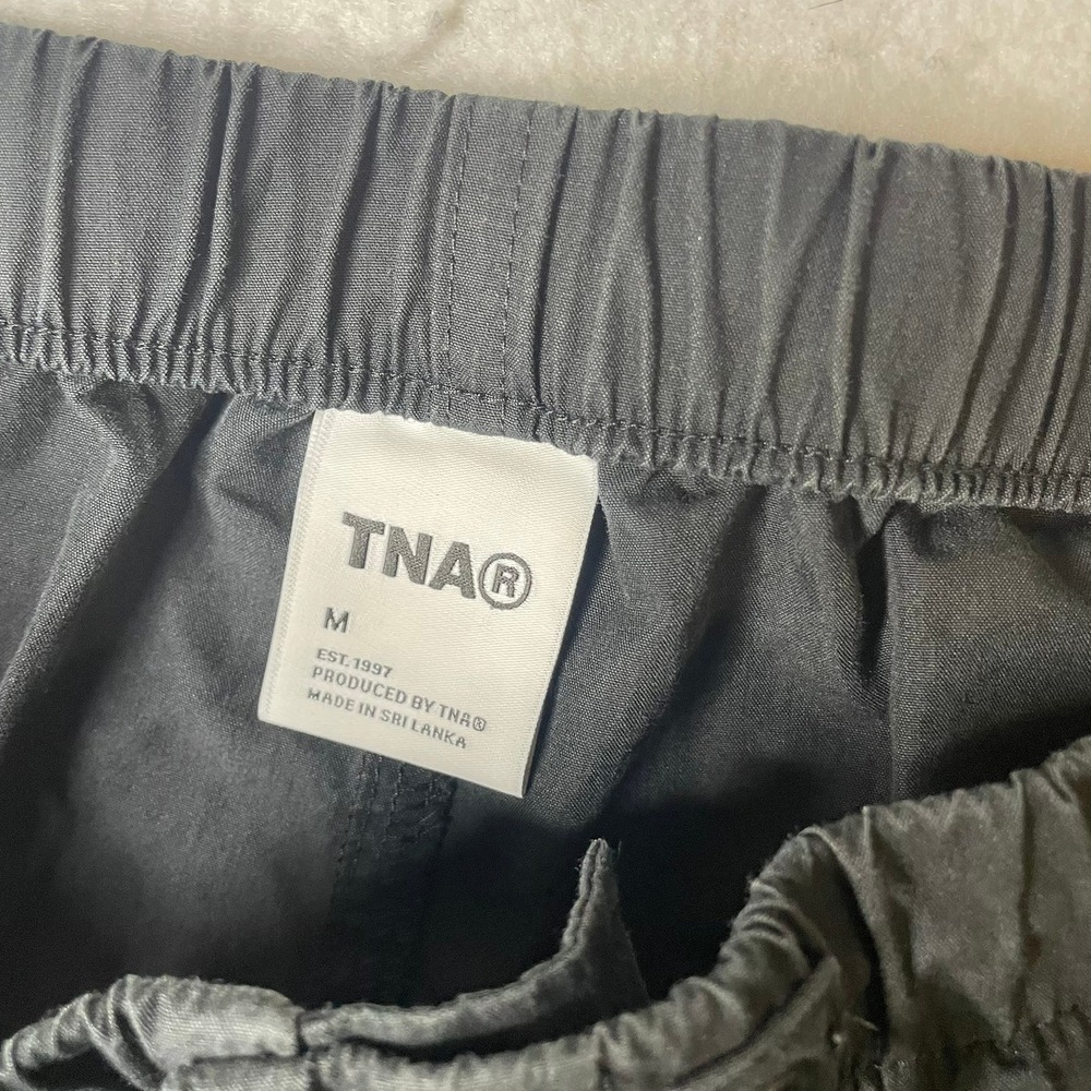 TNA Cargo Shorts Womens Medium Black Elastic Waist Drawstring Utility Pocket - Picture 3 of 6